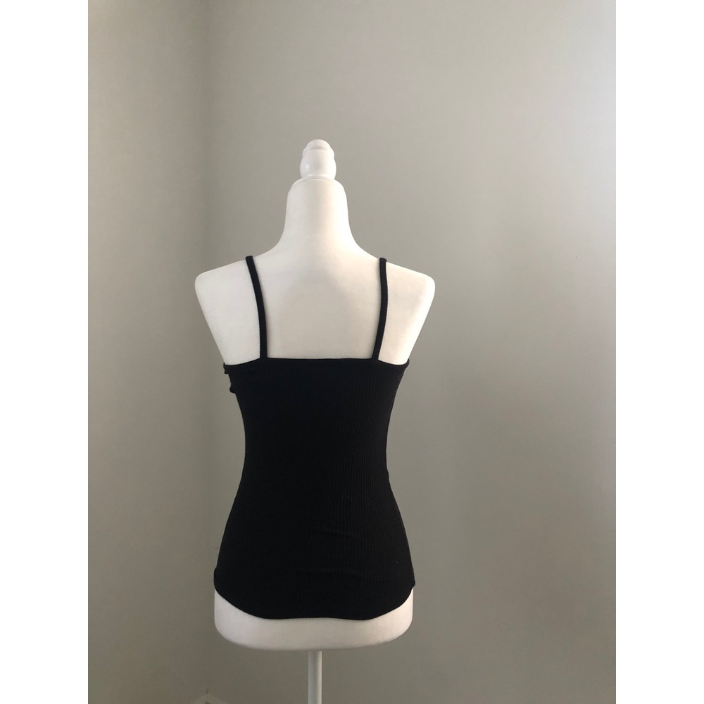 Black Fitted Mini Ruffle Top - Picture 4 of 6